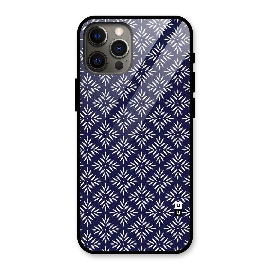 White Petals Pattern Glass Back Case for iPhone 12 Pro Max