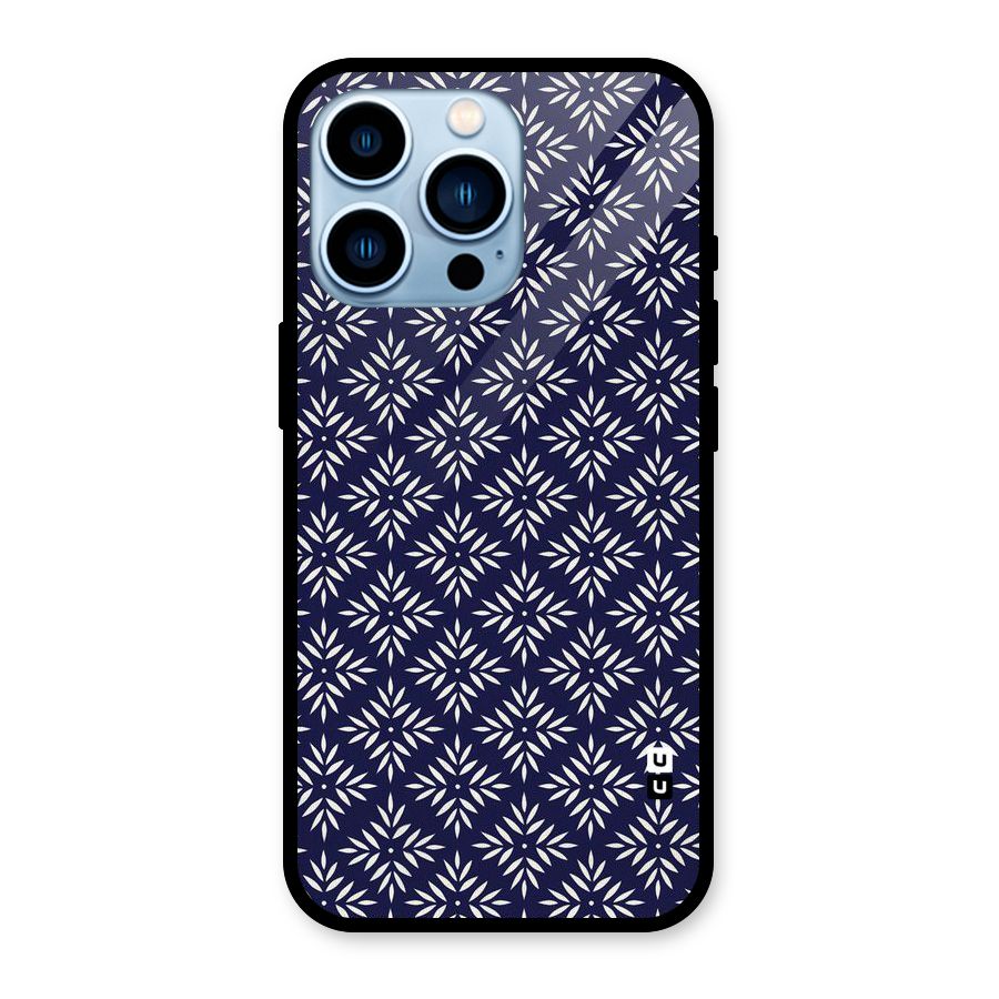 White Petals Pattern Glass Back Case for iPhone 13 Pro
