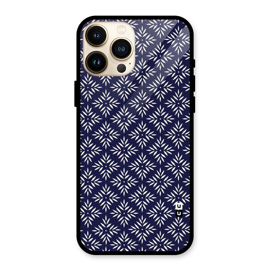 White Petals Pattern Glass Back Case for iPhone 13 Pro Max