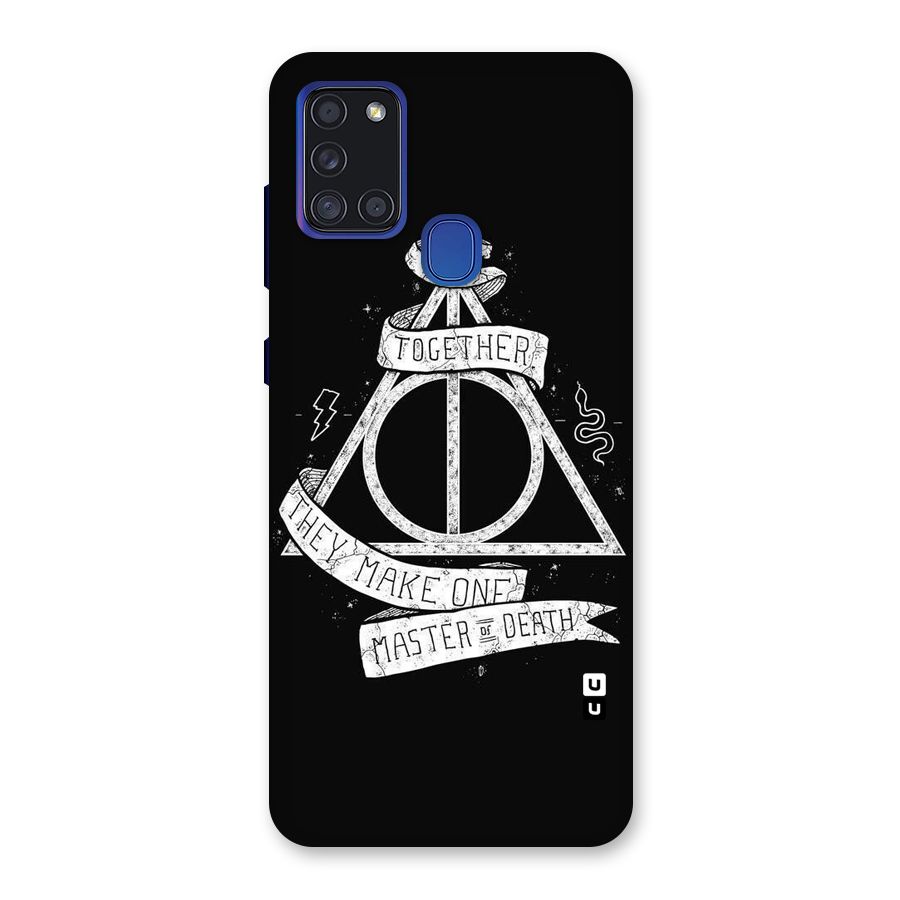 White Ribbon Back Case for Galaxy A21s