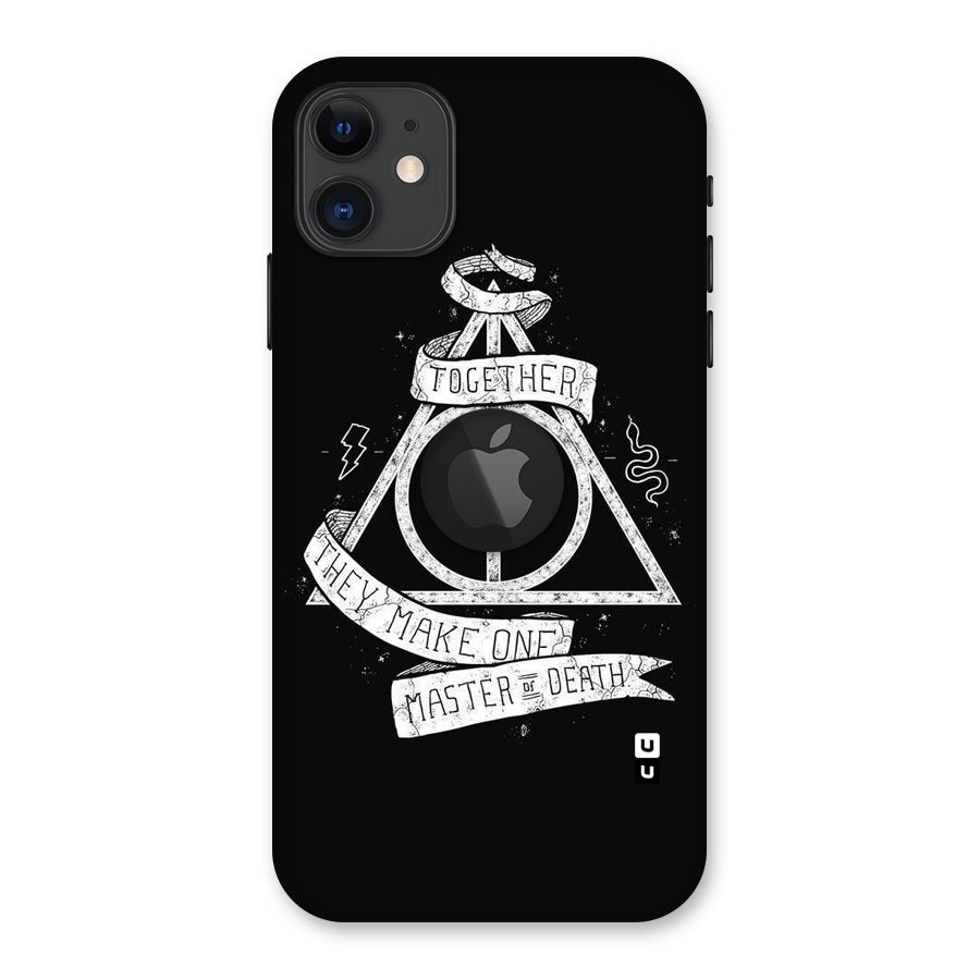 White Ribbon Back Case for iPhone 11 Logo Cut