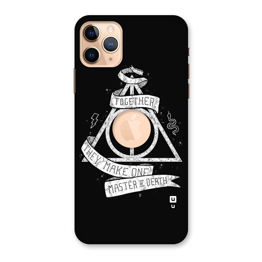White Ribbon Back Case for iPhone 11 Pro Max Logo Cut