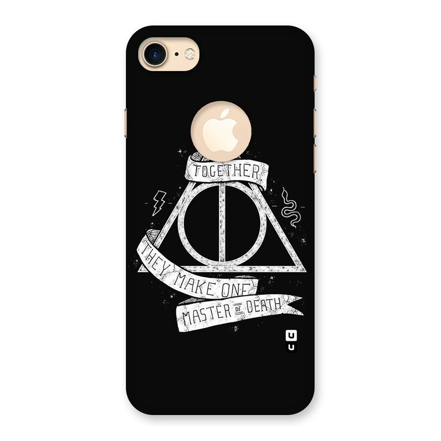 White Ribbon Back Case for iPhone 7 Logo Cut