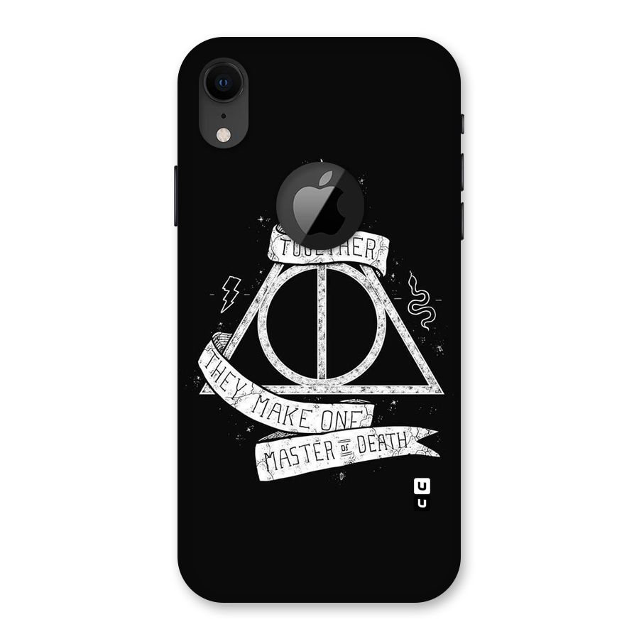 White Ribbon Back Case for iPhone XR Logo Cut