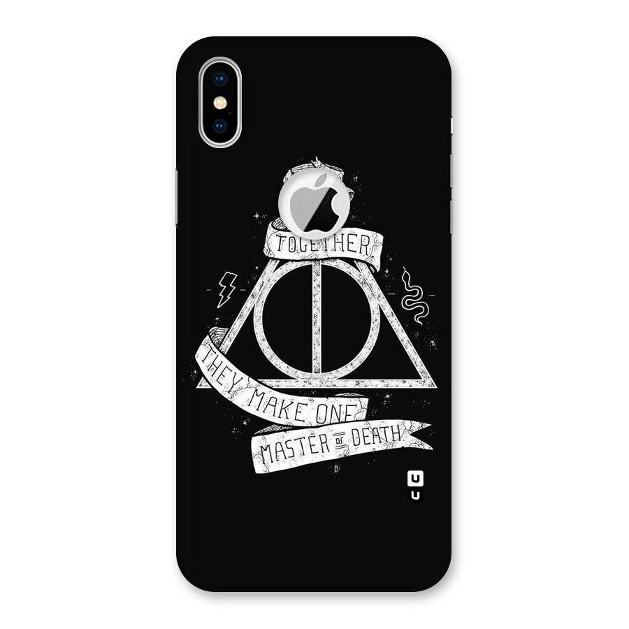 White Ribbon Back Case for iPhone X Logo Cut