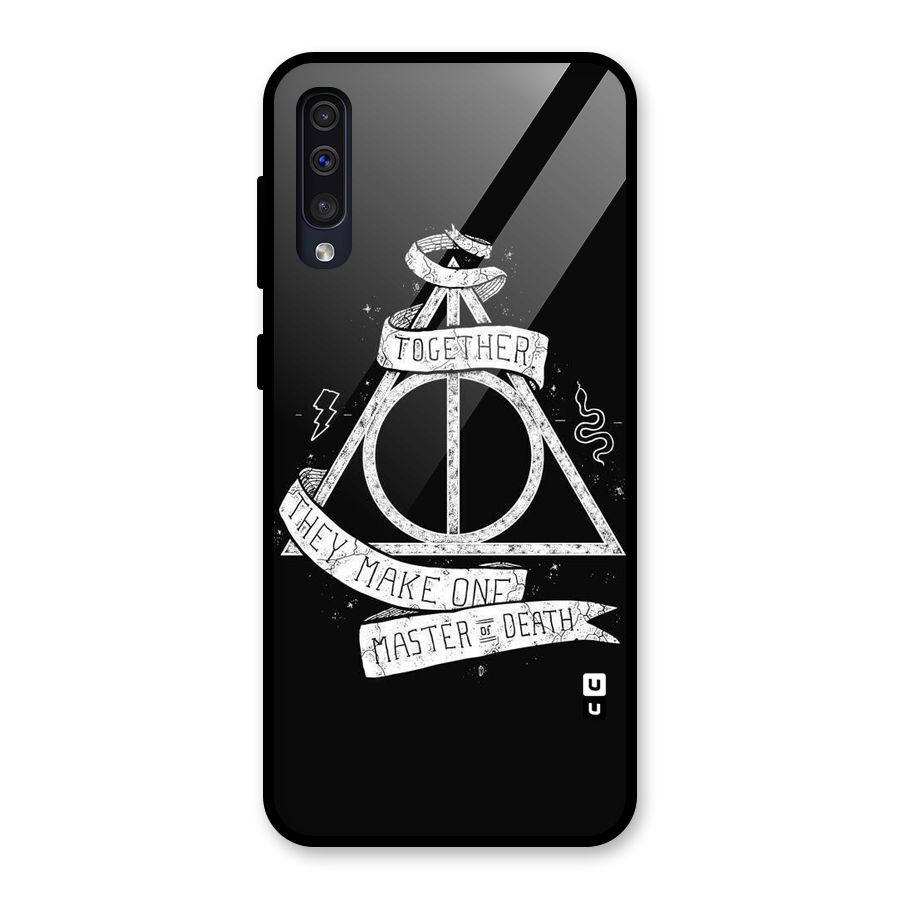 White Ribbon Glass Back Case for Galaxy A50