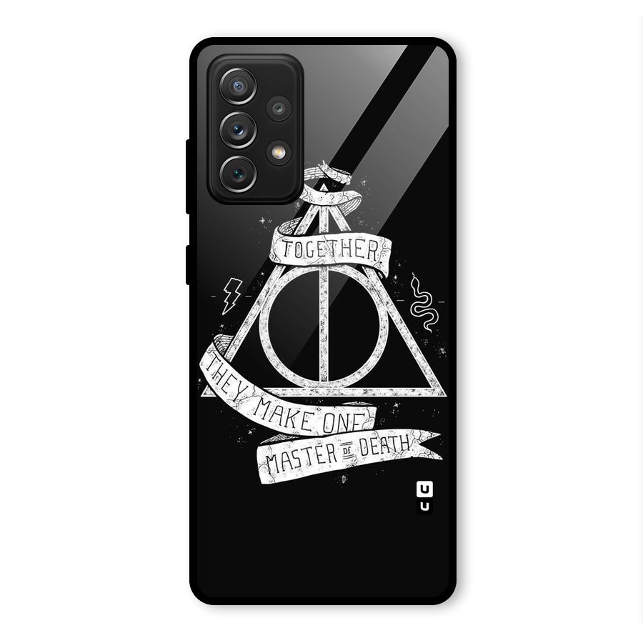 White Ribbon Glass Back Case for Galaxy A72