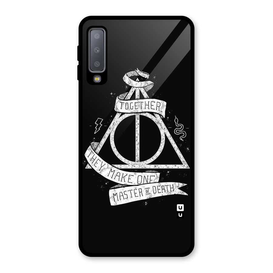 White Ribbon Glass Back Case for Galaxy A7 (2018)