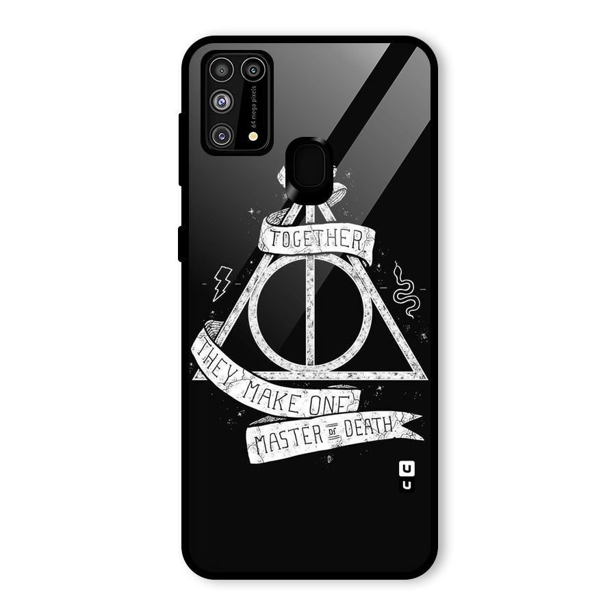 White Ribbon Glass Back Case for Galaxy F41
