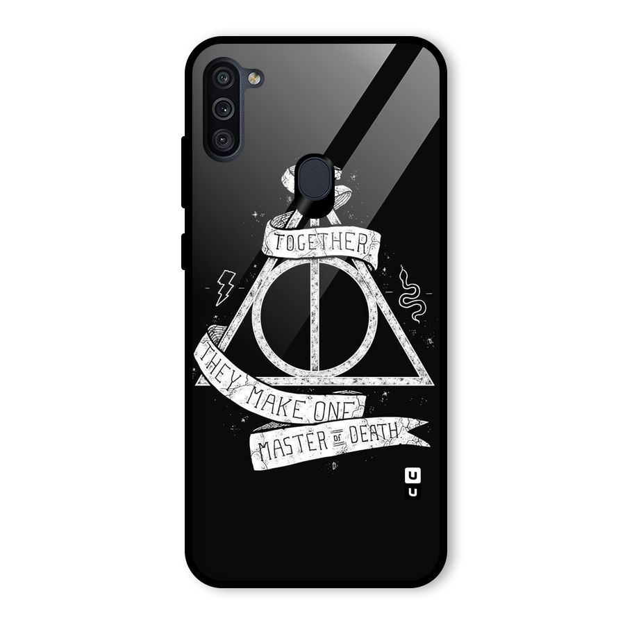 White Ribbon Glass Back Case for Galaxy M11