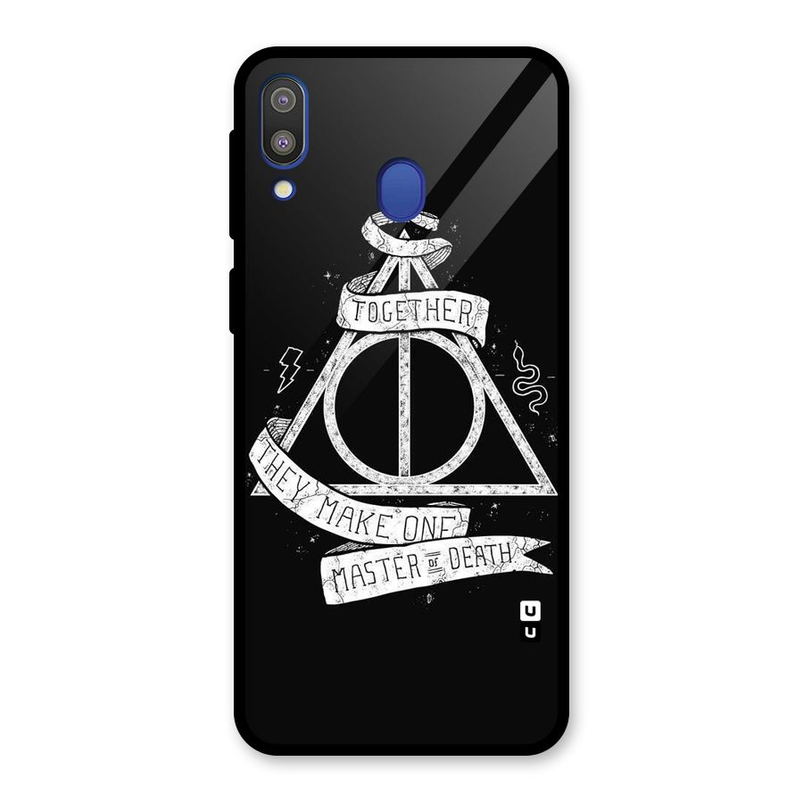 White Ribbon Glass Back Case for Galaxy M20