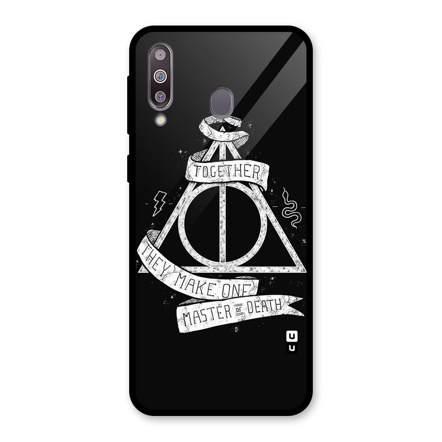 White Ribbon Glass Back Case for Galaxy M30