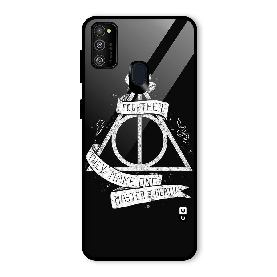 White Ribbon Glass Back Case for Galaxy M30s