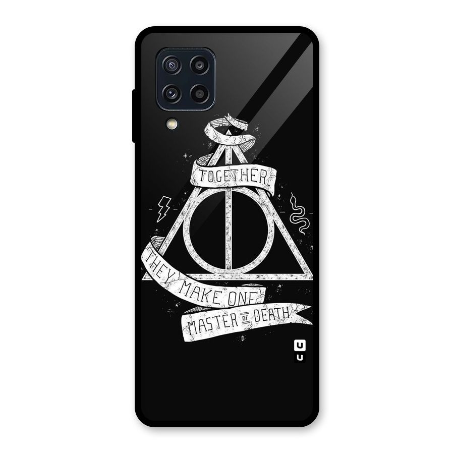 White Ribbon Glass Back Case for Galaxy M32