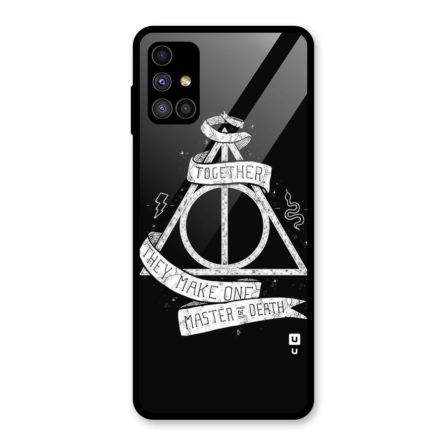 White Ribbon Glass Back Case for Galaxy M51