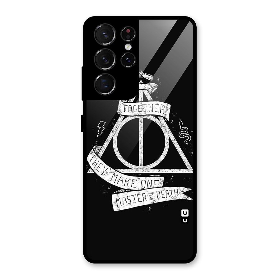 White Ribbon Glass Back Case for Galaxy S21 Ultra 5G