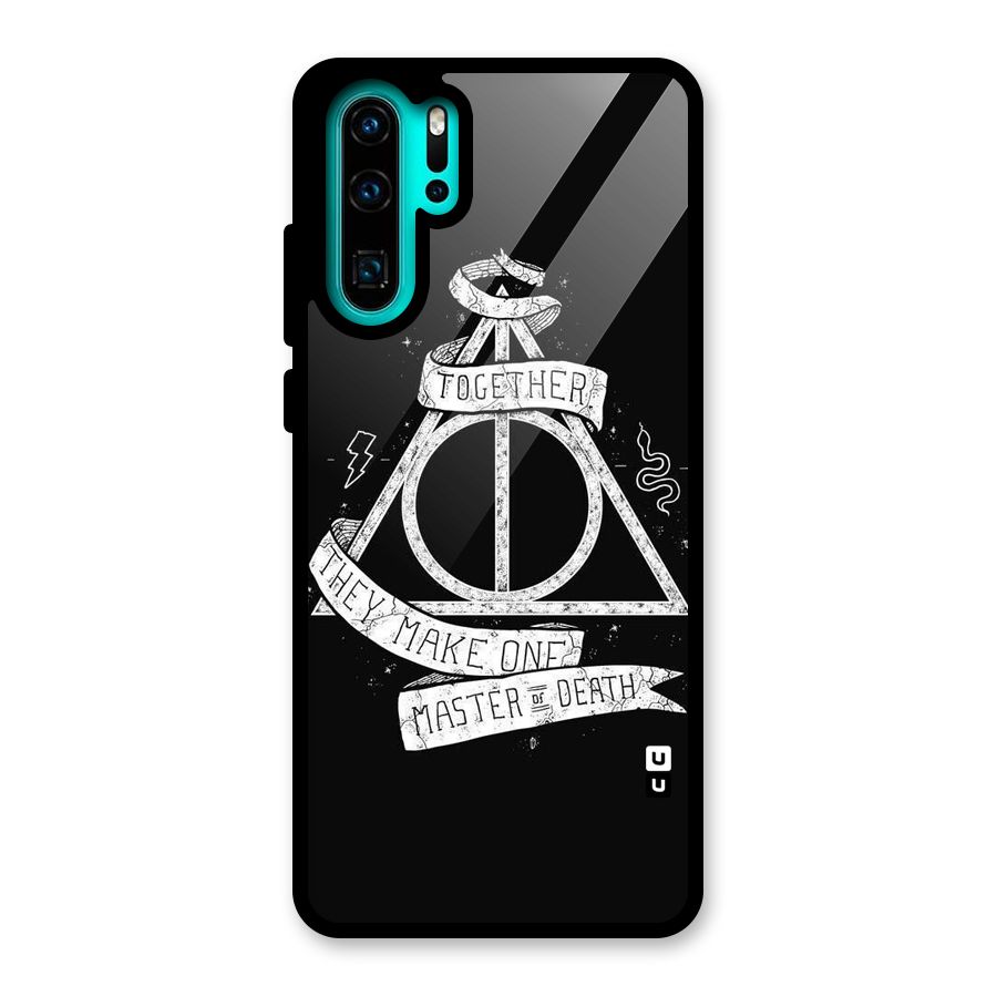 White Ribbon Glass Back Case for Huawei P30 Pro