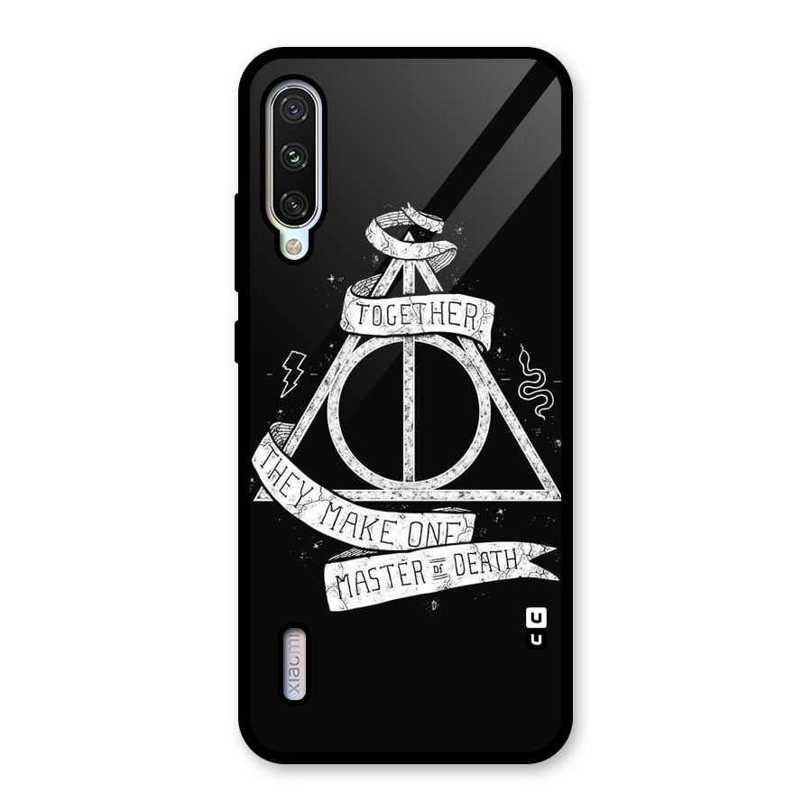 White Ribbon Glass Back Case for Mi A3