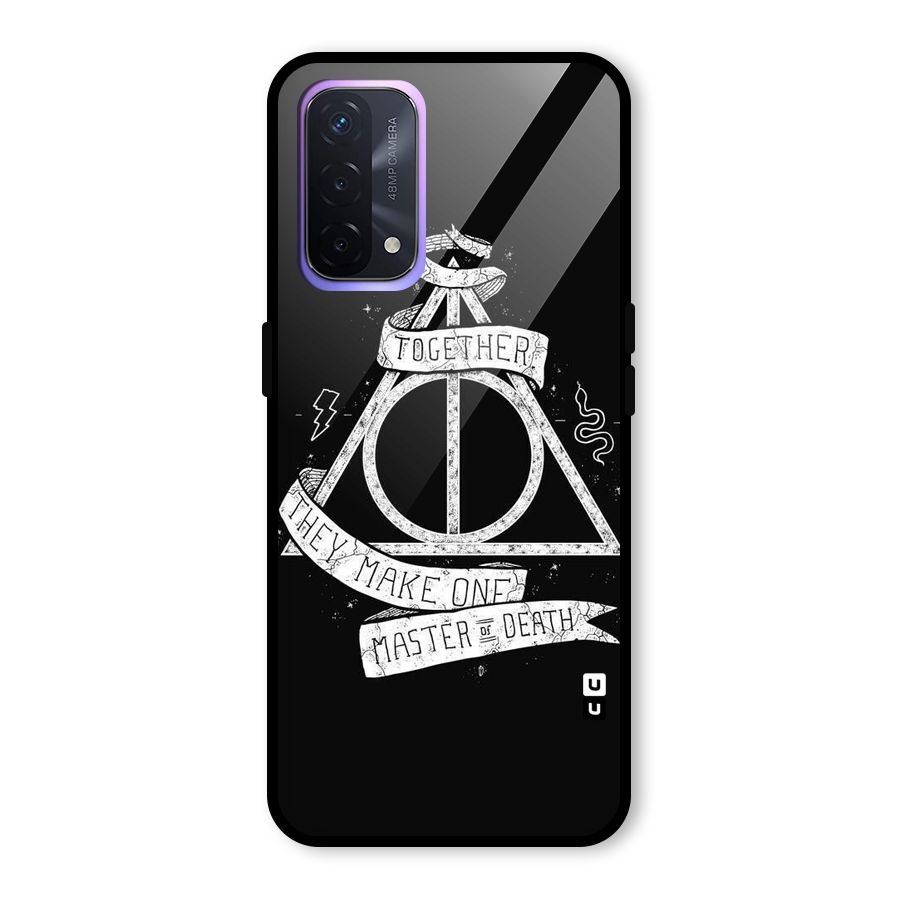White Ribbon Glass Back Case for Oppo A74 5G