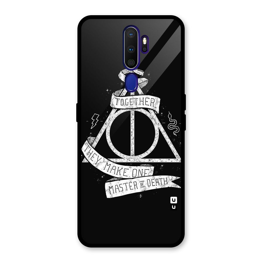 White Ribbon Glass Back Case for Oppo A9 (2020)