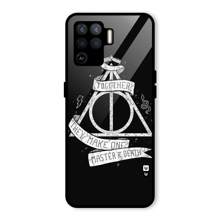 White Ribbon Glass Back Case for Oppo F19 Pro