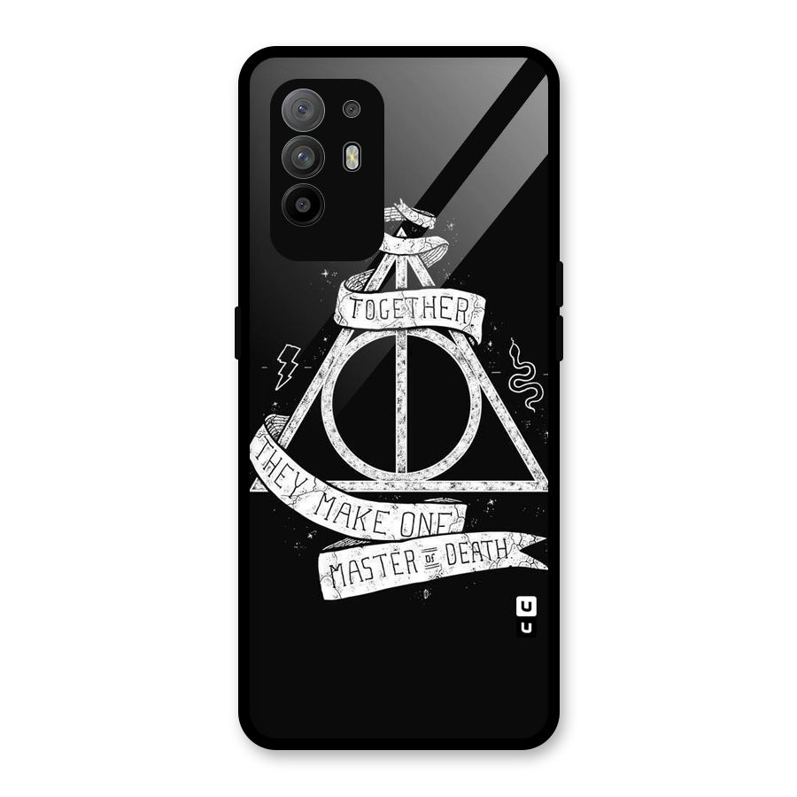 White Ribbon Glass Back Case for Oppo F19 Pro Plus 5G