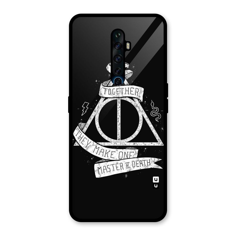 White Ribbon Glass Back Case for Oppo Reno2 Z