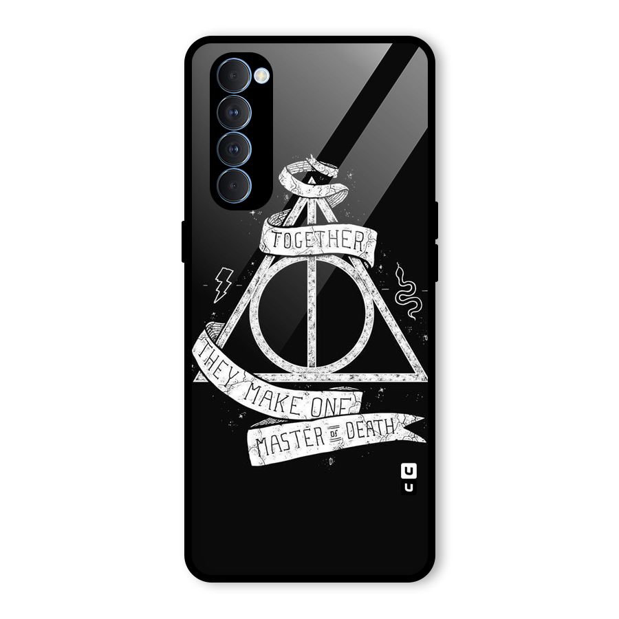 White Ribbon Glass Back Case for Oppo Reno4 Pro
