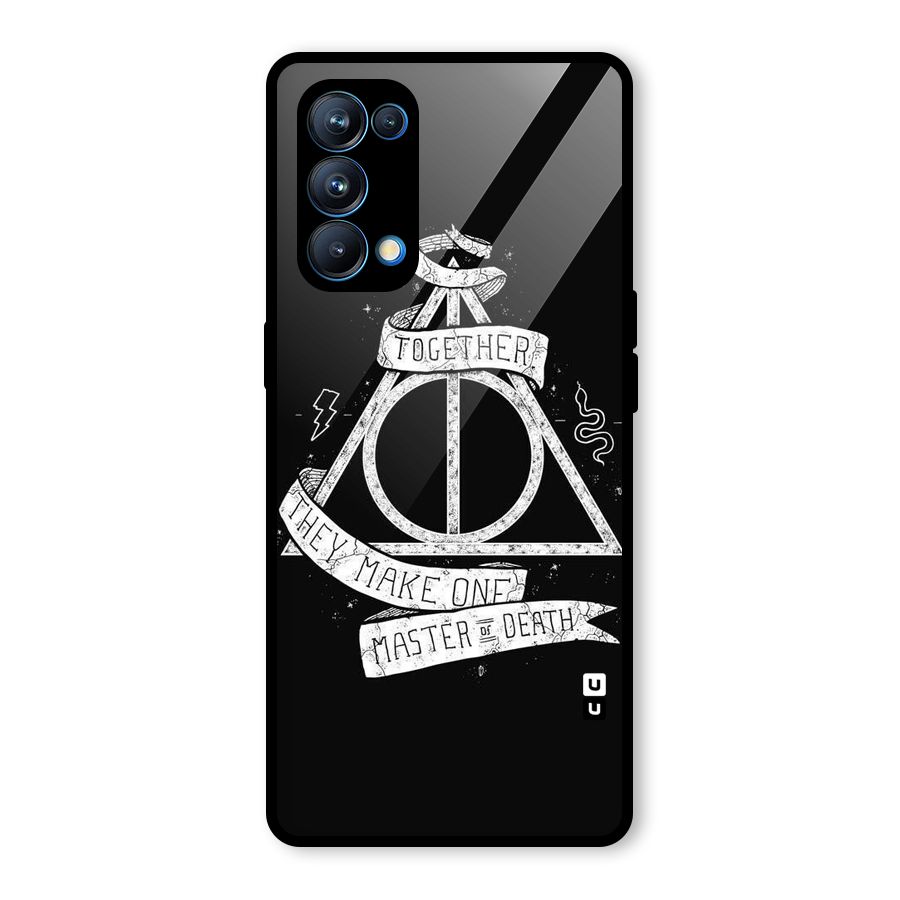 White Ribbon Glass Back Case for Oppo Reno5 Pro 5G