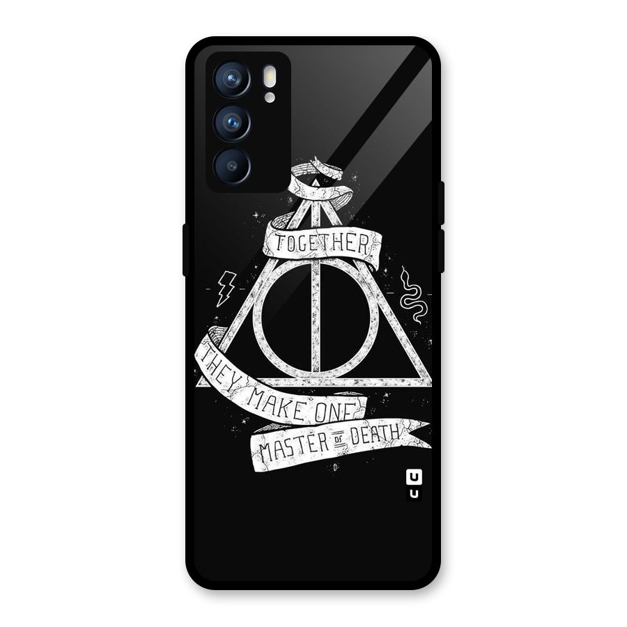 White Ribbon Glass Back Case for Oppo Reno6 5G