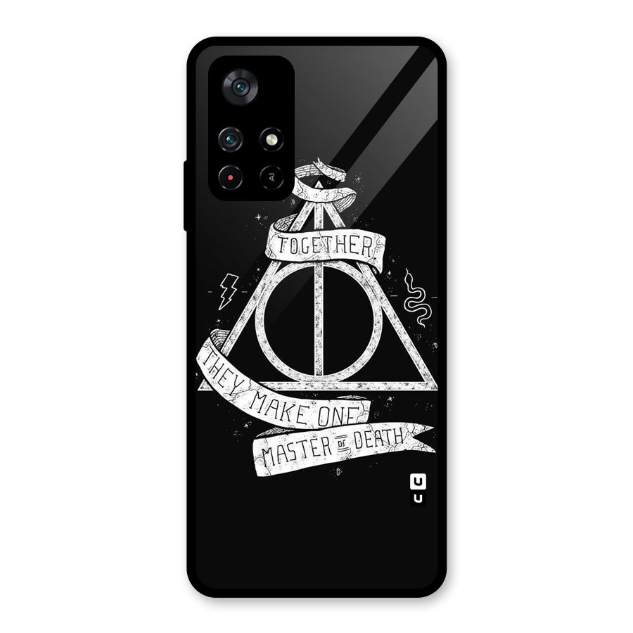 White Ribbon Glass Back Case for Poco M4 Pro 5G