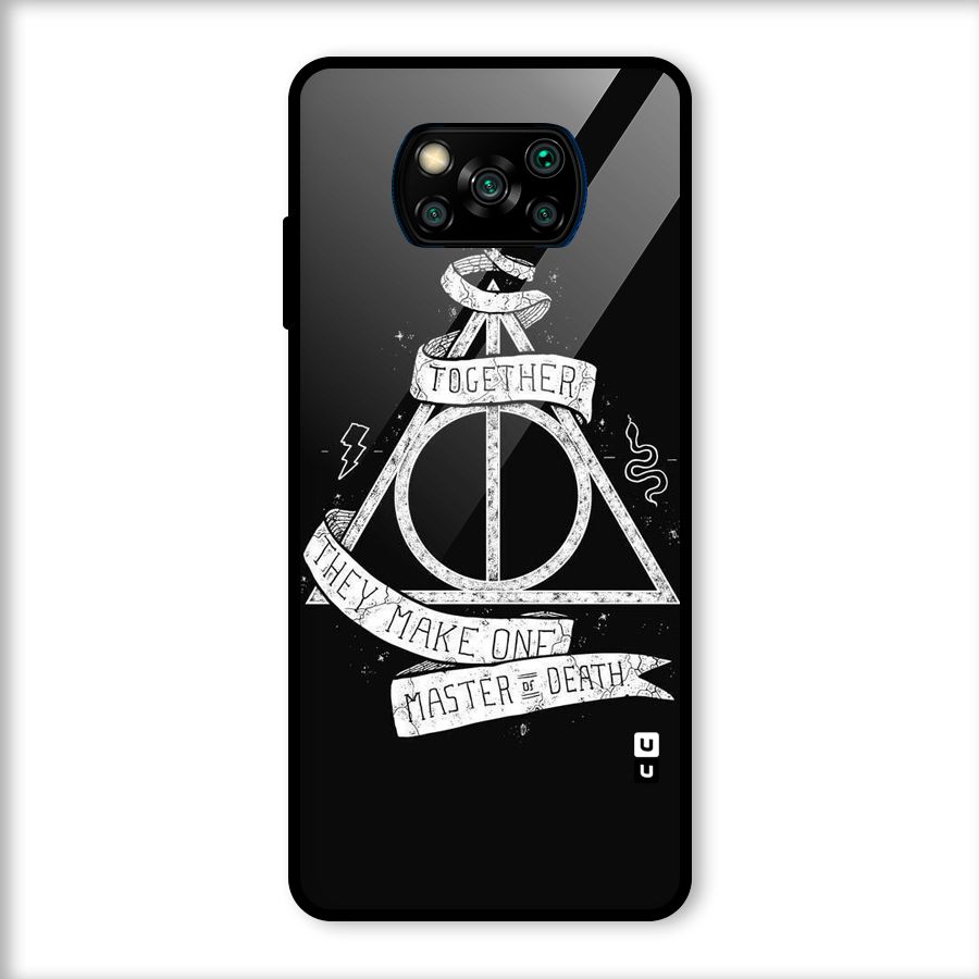 White Ribbon Glass Back Case for Poco X3