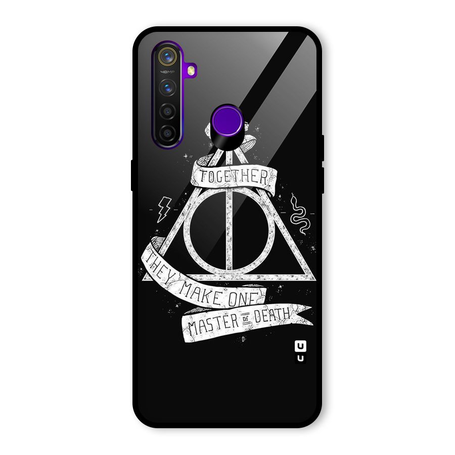 White Ribbon Glass Back Case for Realme 5 Pro