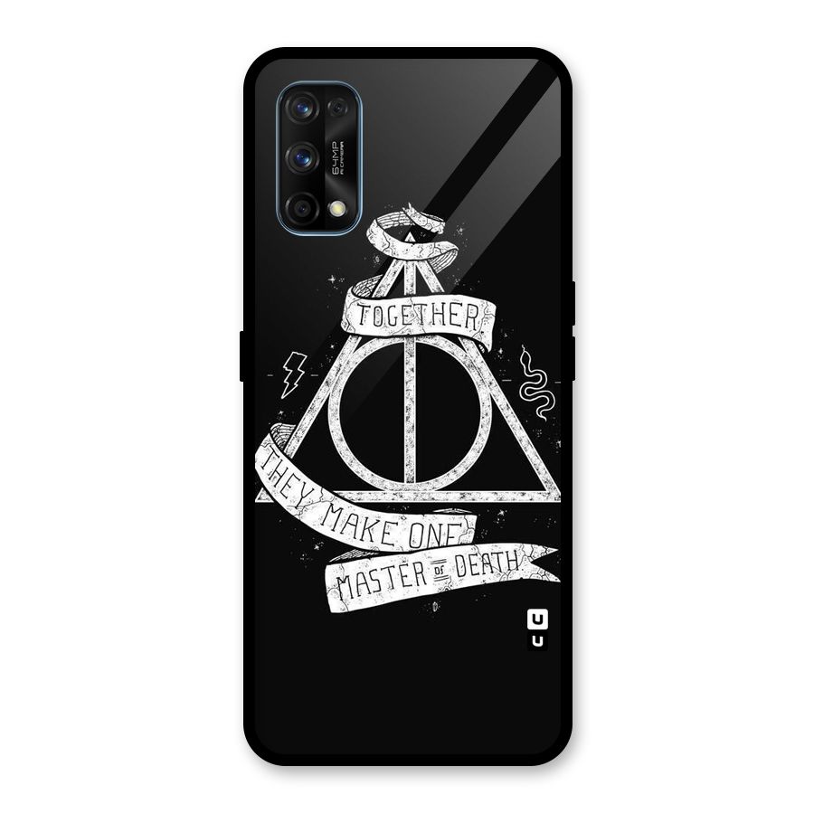 White Ribbon Glass Back Case for Realme 7 Pro