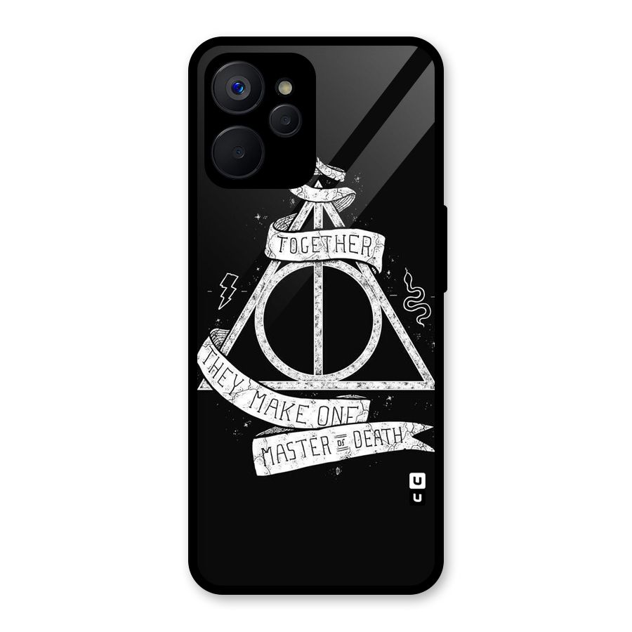 White Ribbon Glass Back Case for Realme 9i 5G