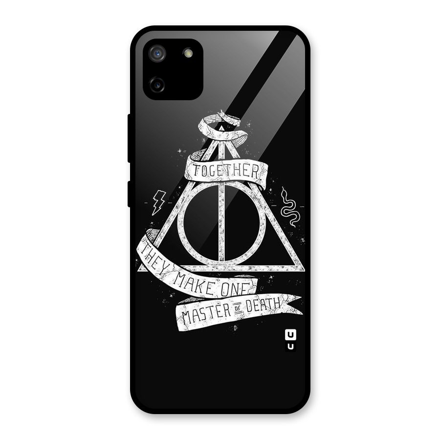 White Ribbon Glass Back Case for Realme C11