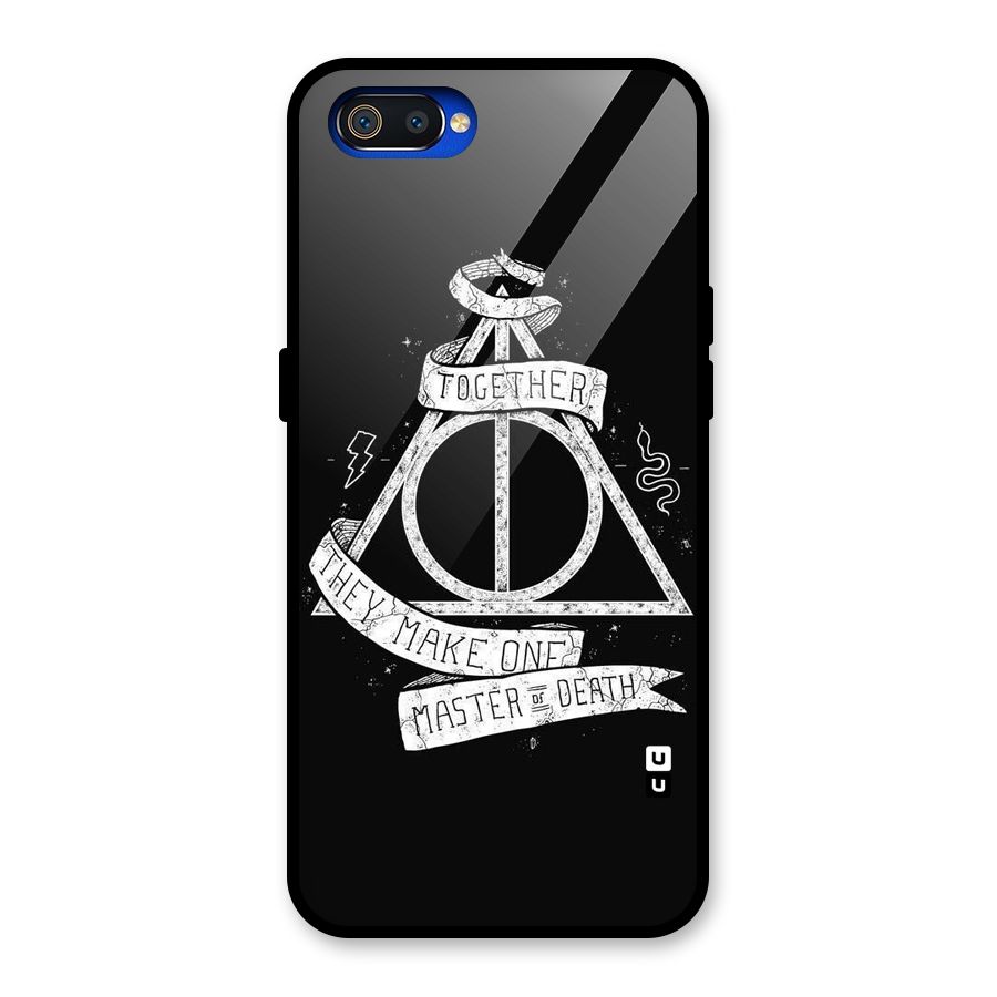 White Ribbon Glass Back Case for Realme C2