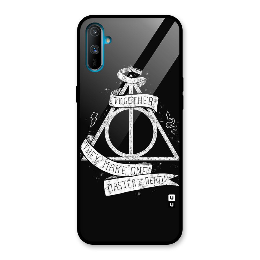 White Ribbon Glass Back Case for Realme C3
