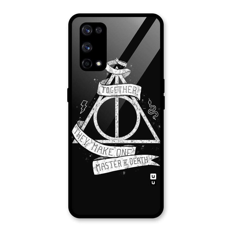 White Ribbon Glass Back Case for Realme X7 Pro