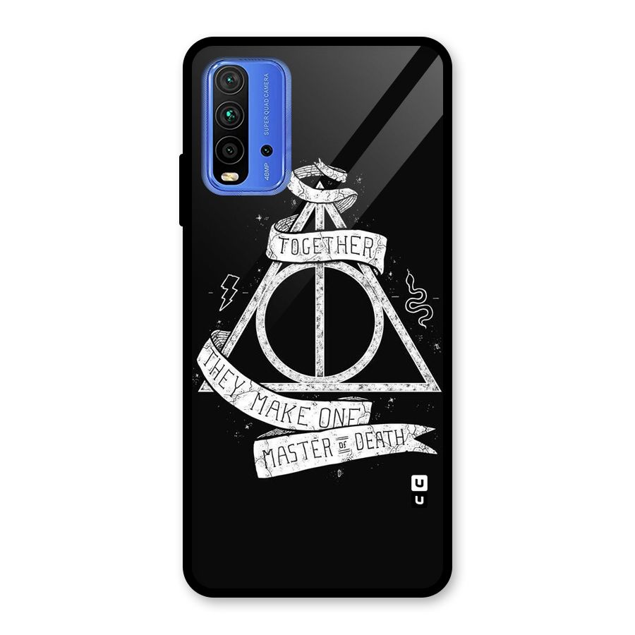 White Ribbon Glass Back Case for Redmi 9 Power
