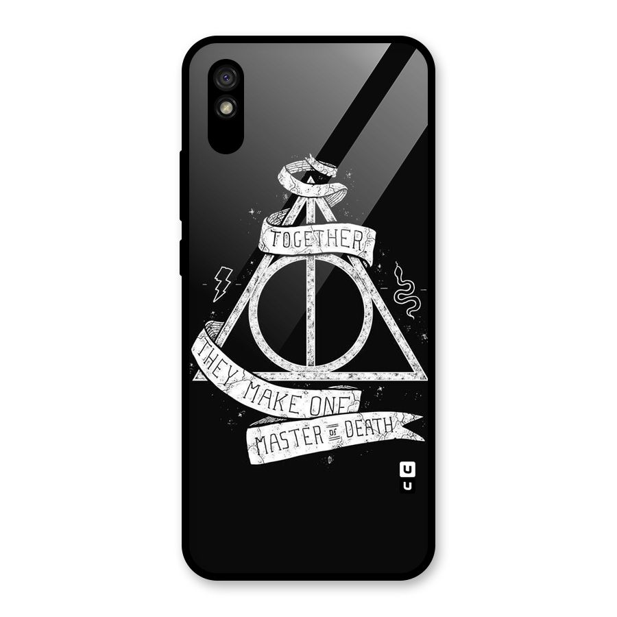 White Ribbon Glass Back Case for Redmi 9i