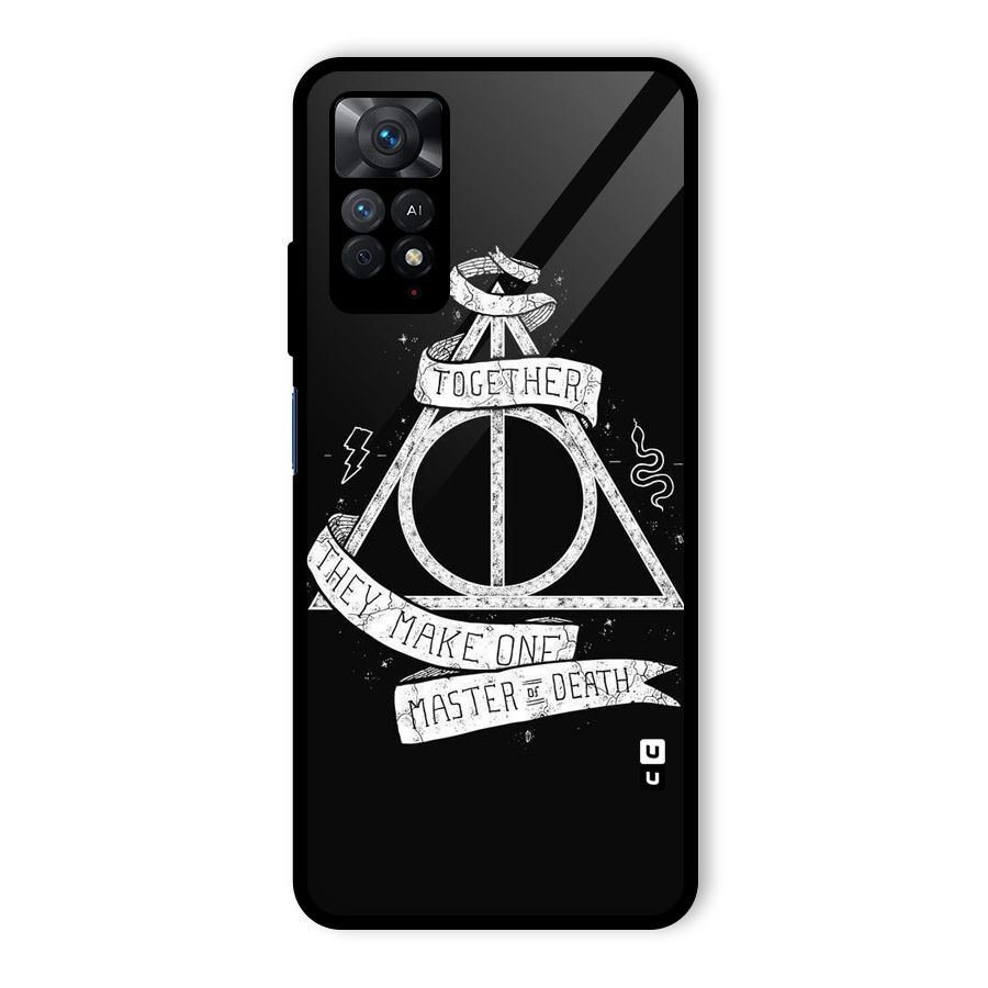 White Ribbon Glass Back Case for Redmi Note 11 Pro