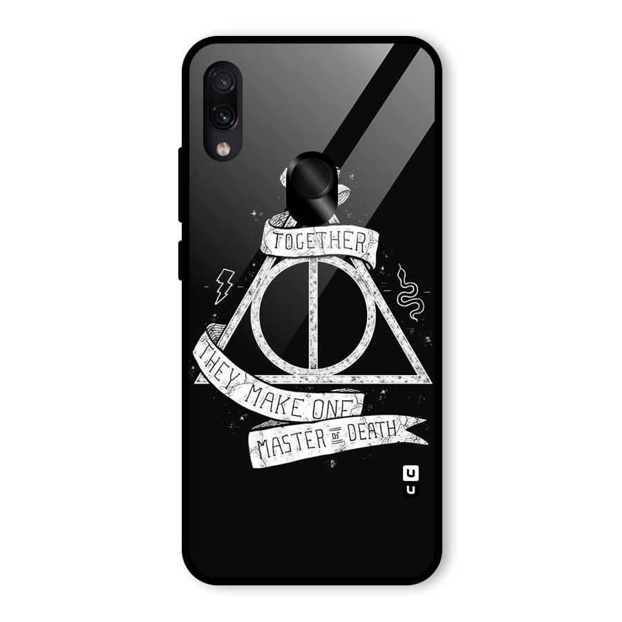 White Ribbon Glass Back Case for Redmi Note 7 Pro