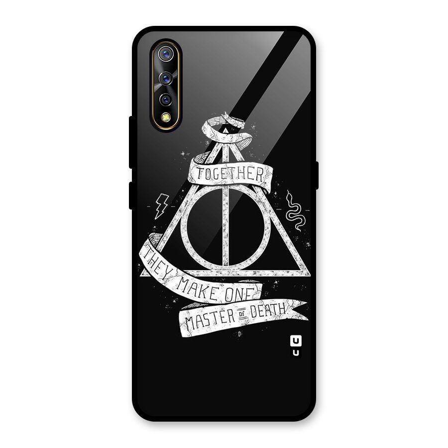 White Ribbon Glass Back Case for Vivo S1