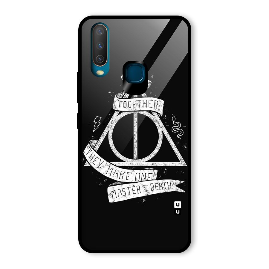 White Ribbon Glass Back Case for Vivo U10