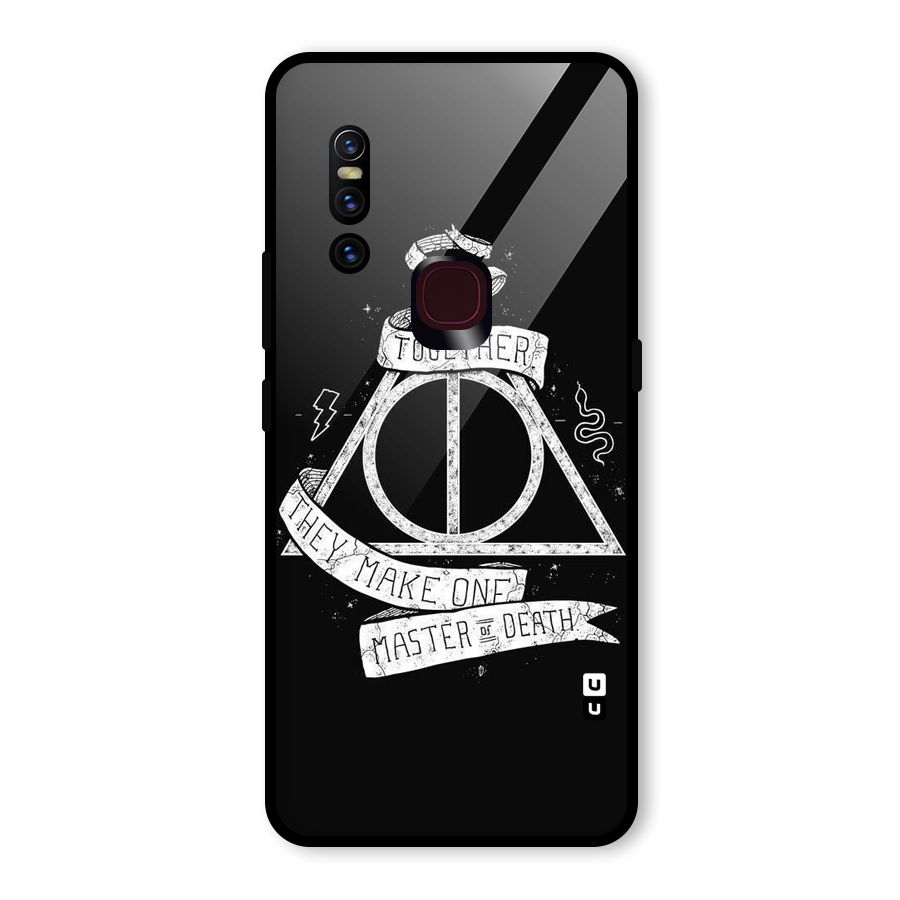 White Ribbon Glass Back Case for Vivo V15