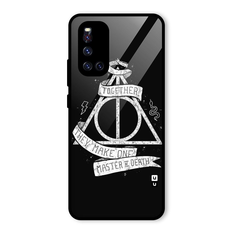 White Ribbon Glass Back Case for Vivo V19