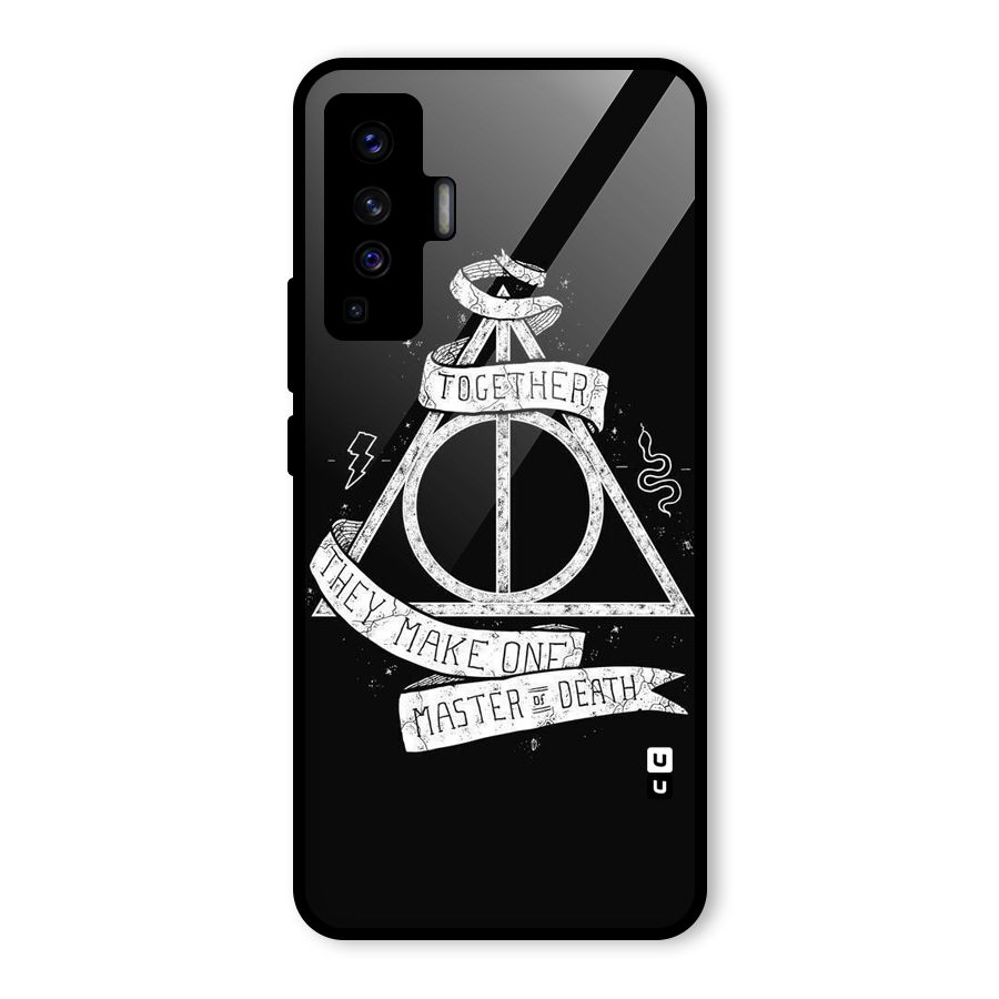 White Ribbon Glass Back Case for Vivo X50