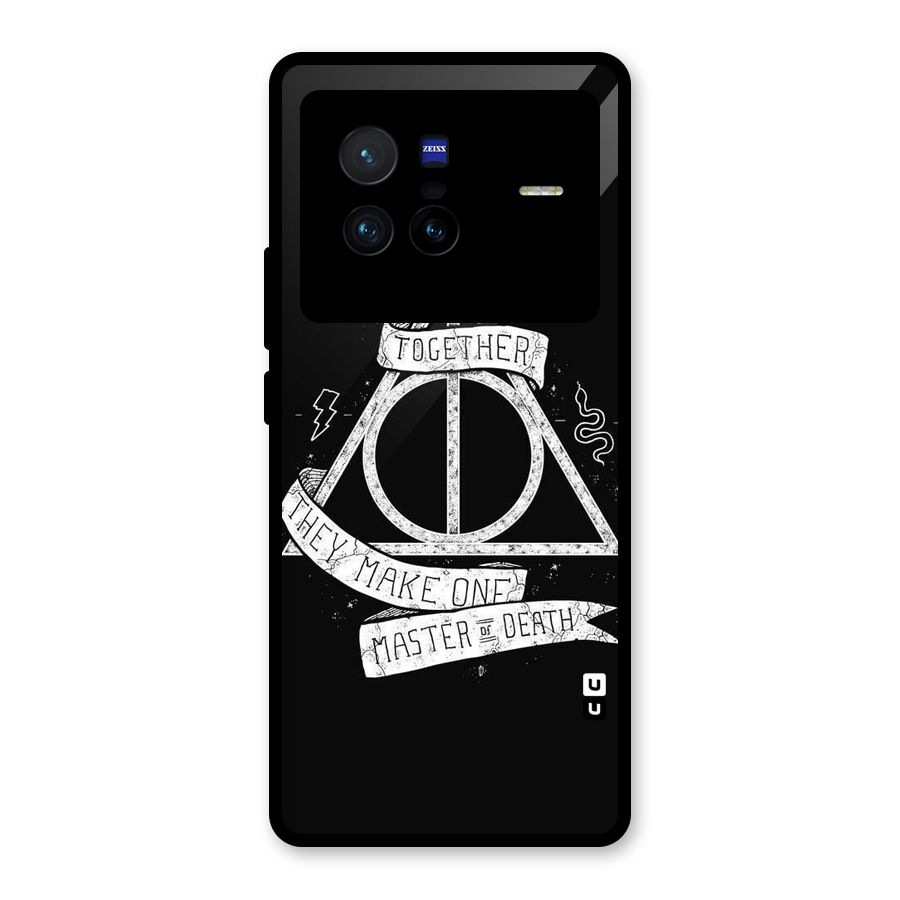 White Ribbon Glass Back Case for Vivo X80