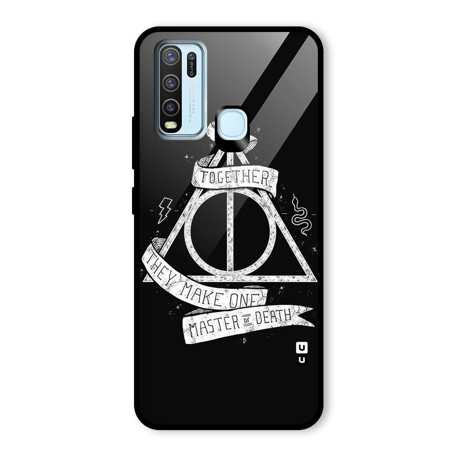 White Ribbon Glass Back Case for Vivo Y30